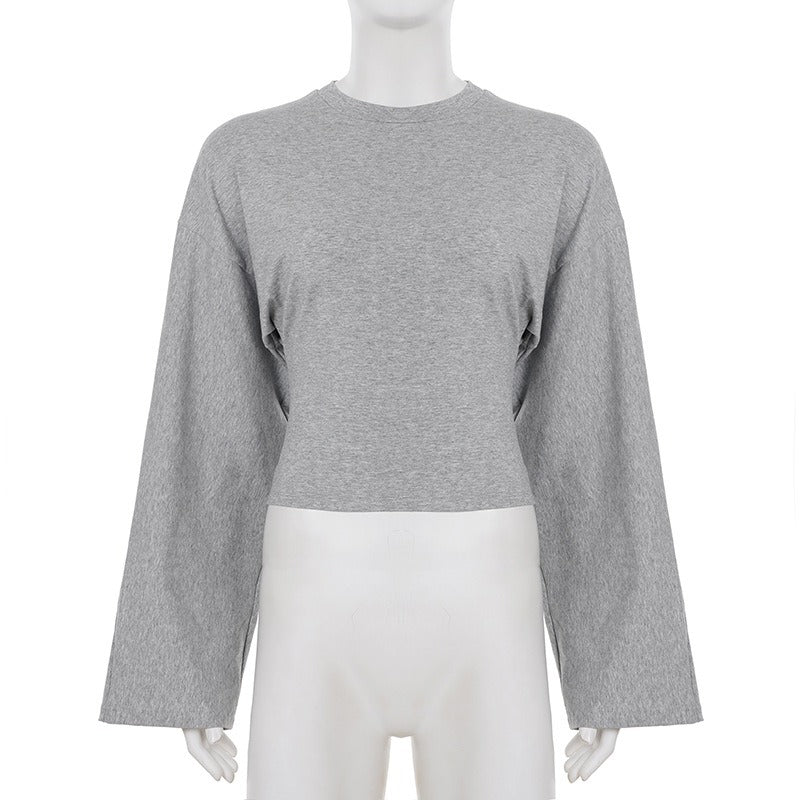 Long Sleeve Fitted Cropped Top