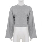 Long Sleeve Fitted Cropped Top