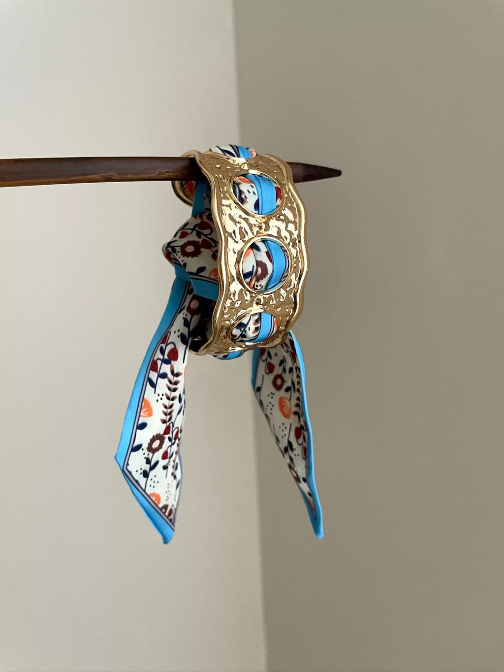 Romy Vintage Scarf-Wrapped Cuff Bracelet