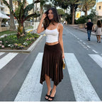 Florence Slit Asymmetrical Midi Skirt