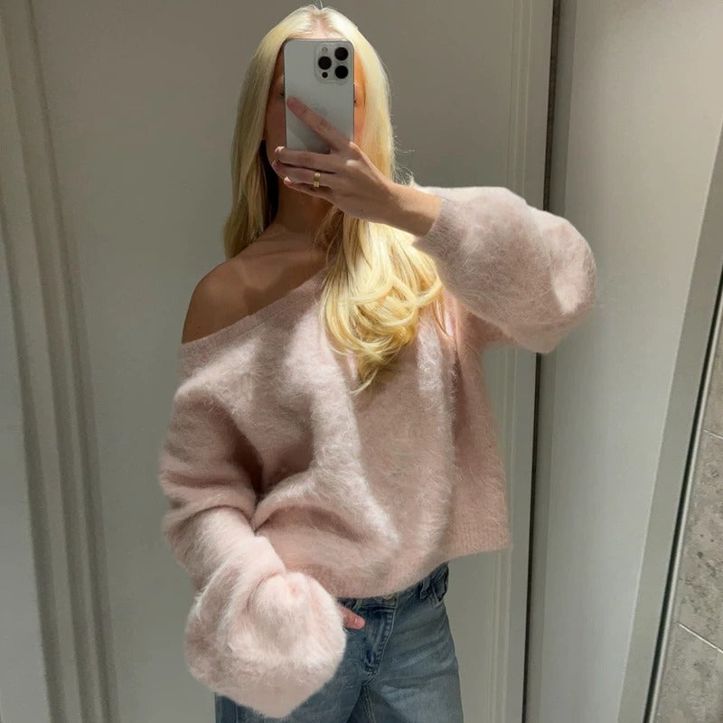 Velina Soft Off-Shoulder Knit Sweater