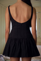 Mireille Vintage Button-Front Mini Dress