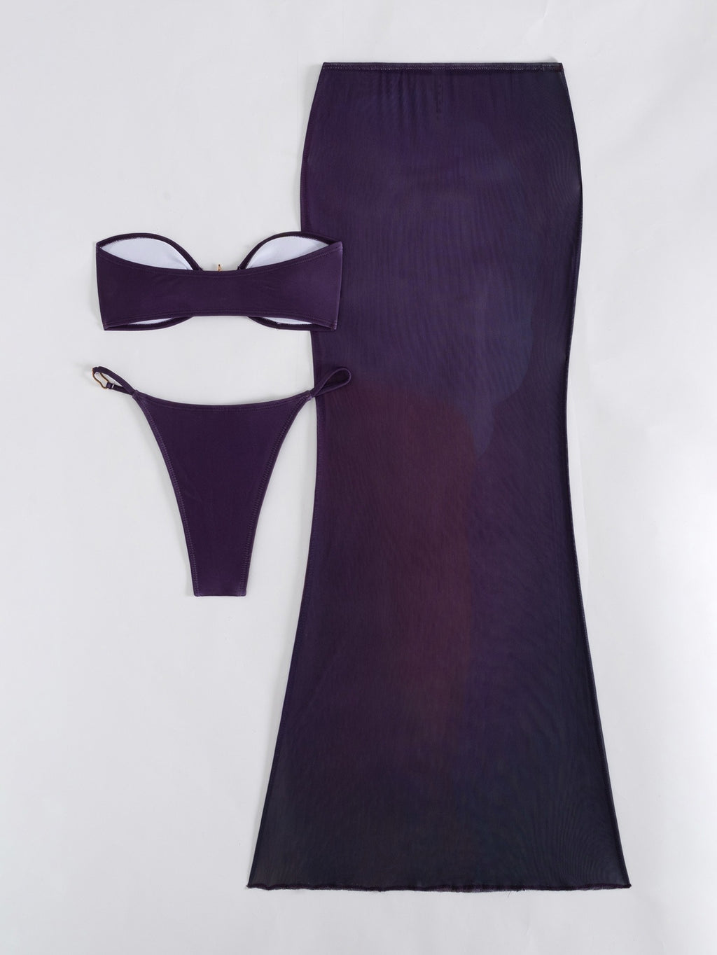 Oyana Bandeau Bikini Mesh Cover-Up Skirt