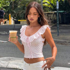 Riko Ruffle Tie Front Crop Top