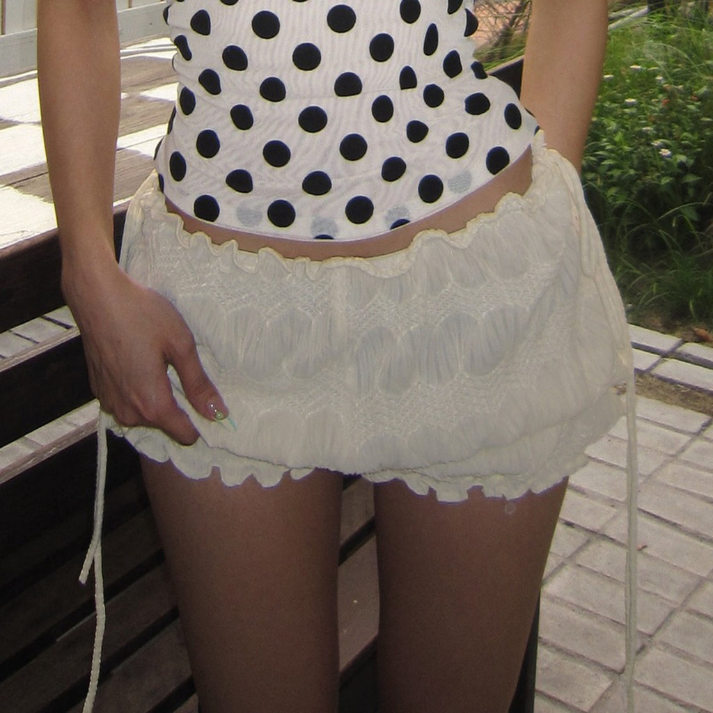 Samira Shirred Side-Tie Shorts