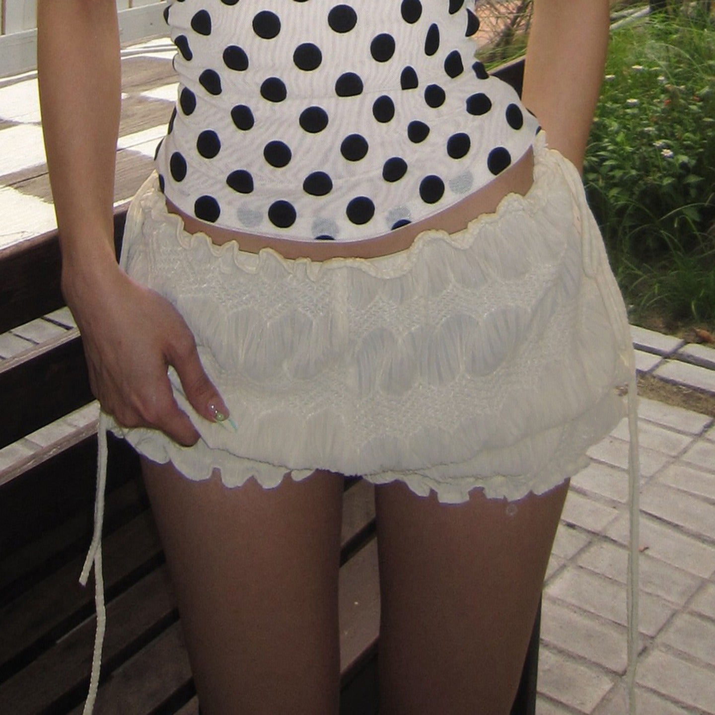Samira Shirred Side-Tie Shorts