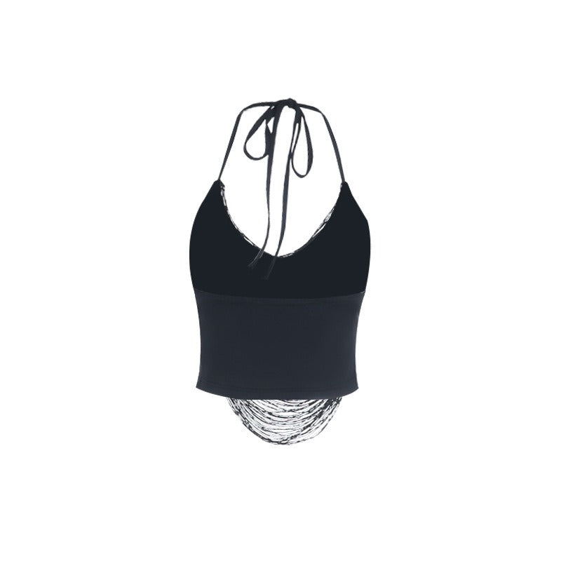 Jelena Drape Chain Halter Top