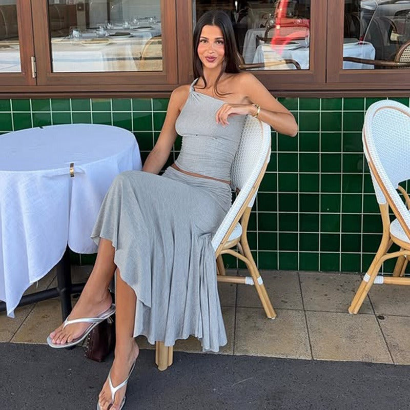 Giulia One-Shoulder Skirt Set