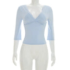 Warda V-Neck Fitted Blouse