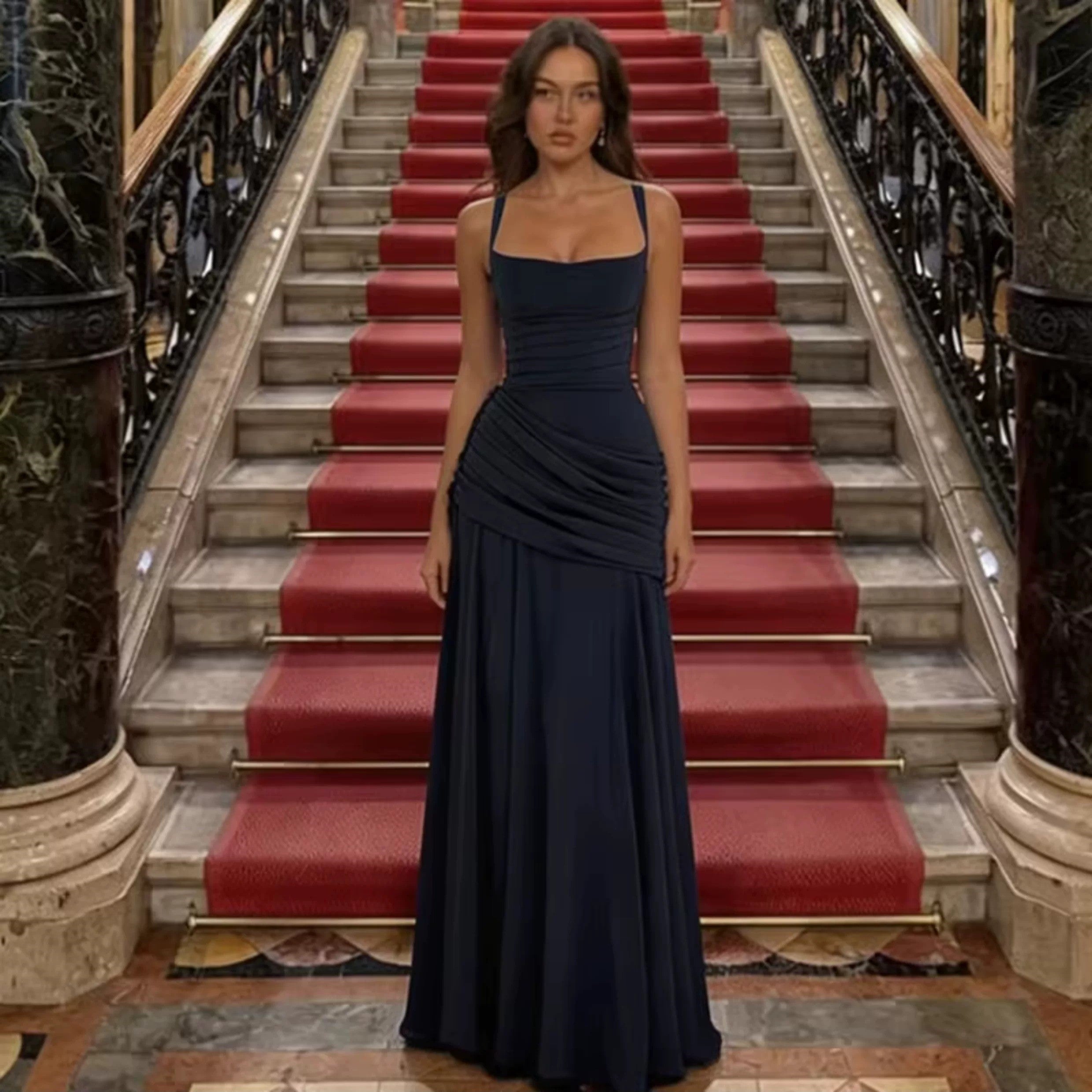 Serena Lace-Up Back Maxi Dress
