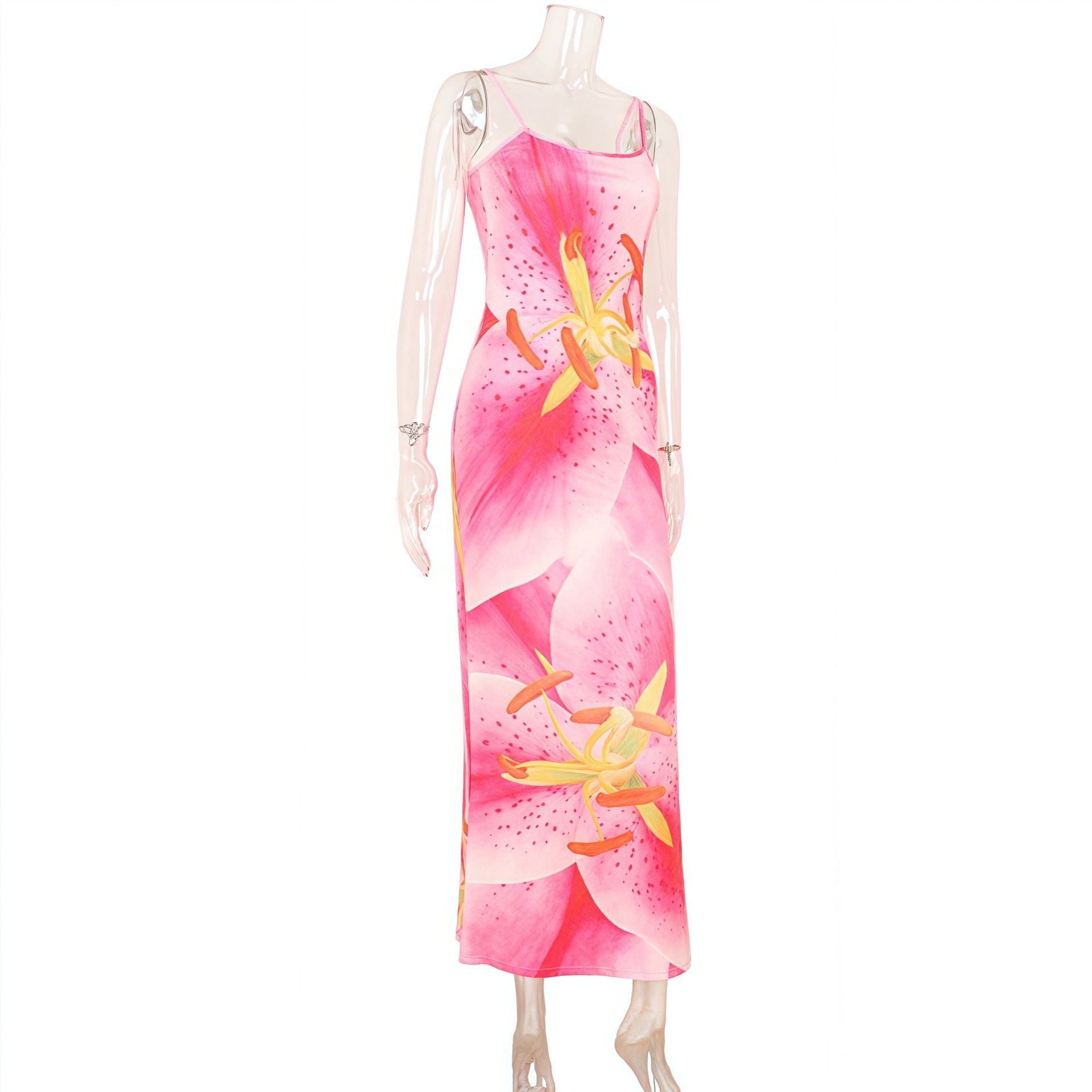 Aylin Pink Floral Maxi Dress
