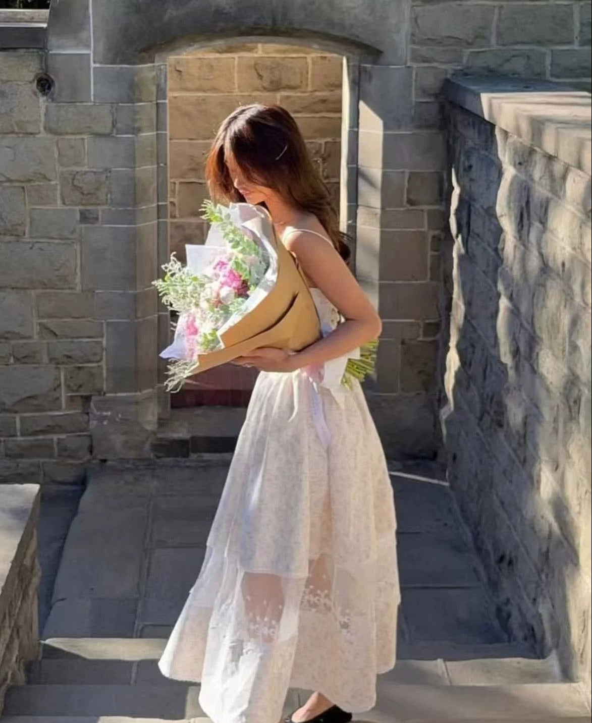 Reina Vintage Floral Lace Maxi Dress