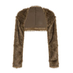 Cassia Faux Fur Cropped Jacket & Shorts
