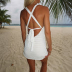 Elvira Palm Crochet Mini Dress