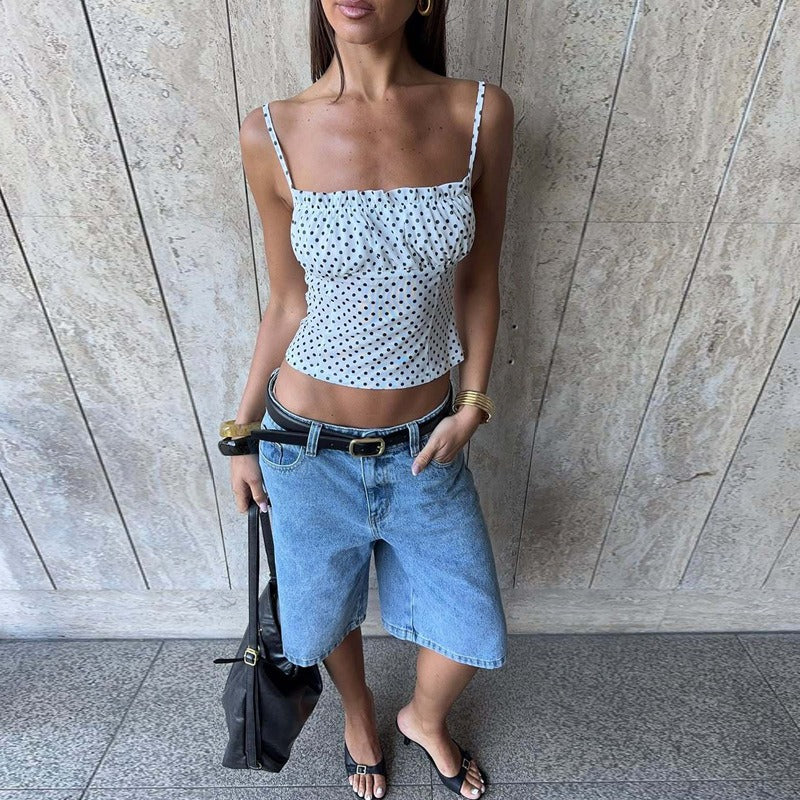 Paloma Polka Dot Mesh Cami Top