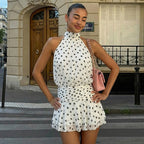 Monique Polka Dot Halter Mini Dress