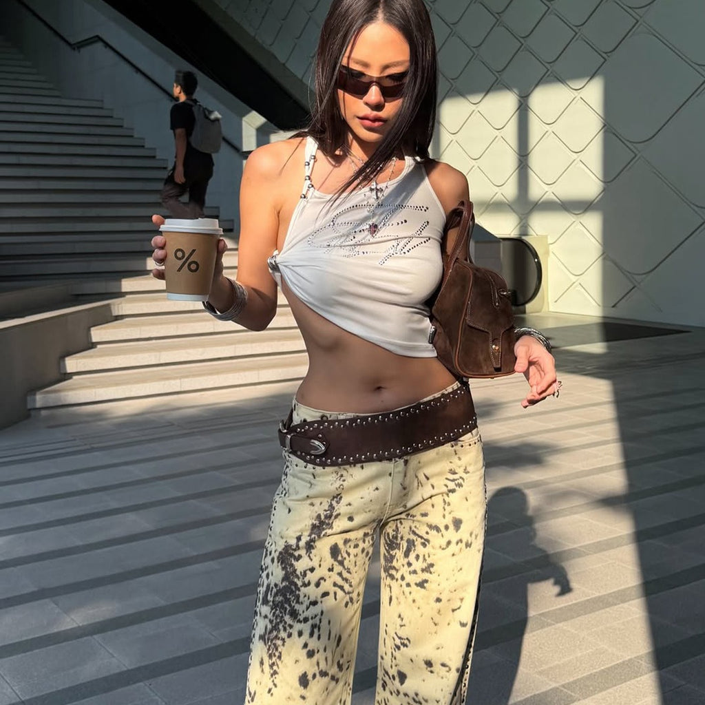 Vika Asymmetric Ring Detail Crop Top