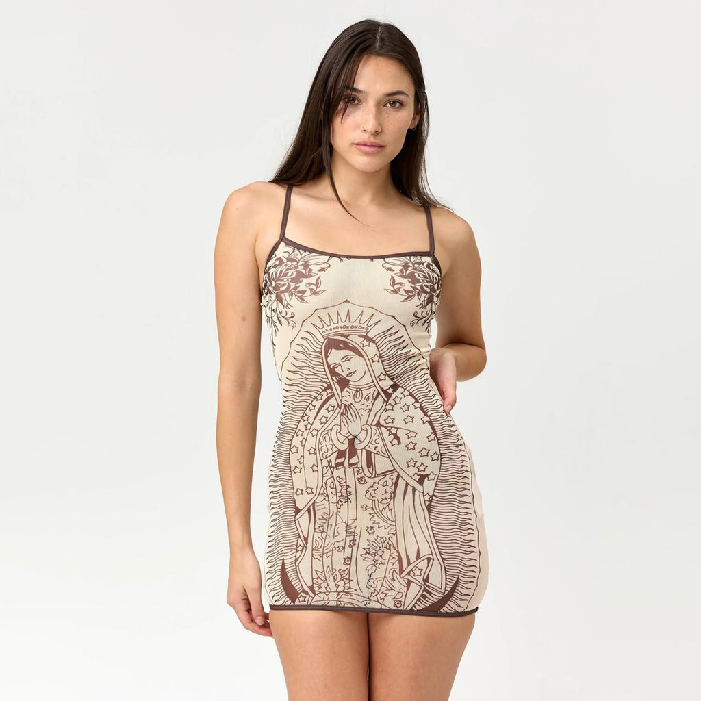 Calie Virgin Mary Graphic Mini Dress