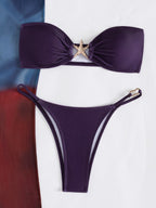 Oyana Bandeau Bikini Mesh Cover-Up Skirt