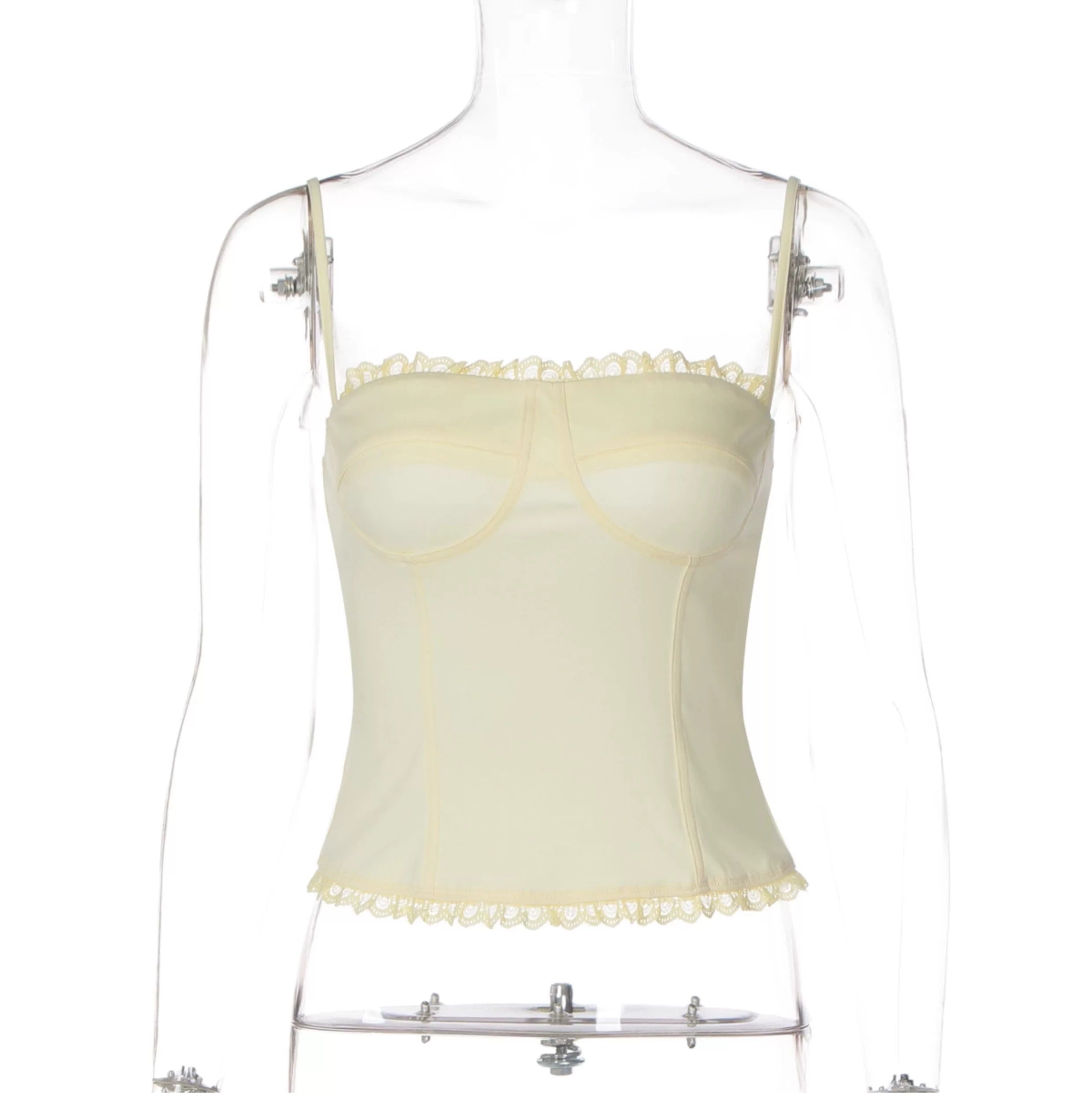 Simona Lace Trim Corset Top