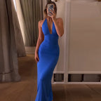 Halter Open-Back Maxi Dress