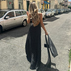 Polka Dot Scarf Detail Maxi Dress