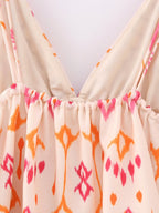 Nymira Boho Print Ruffle Cami Top