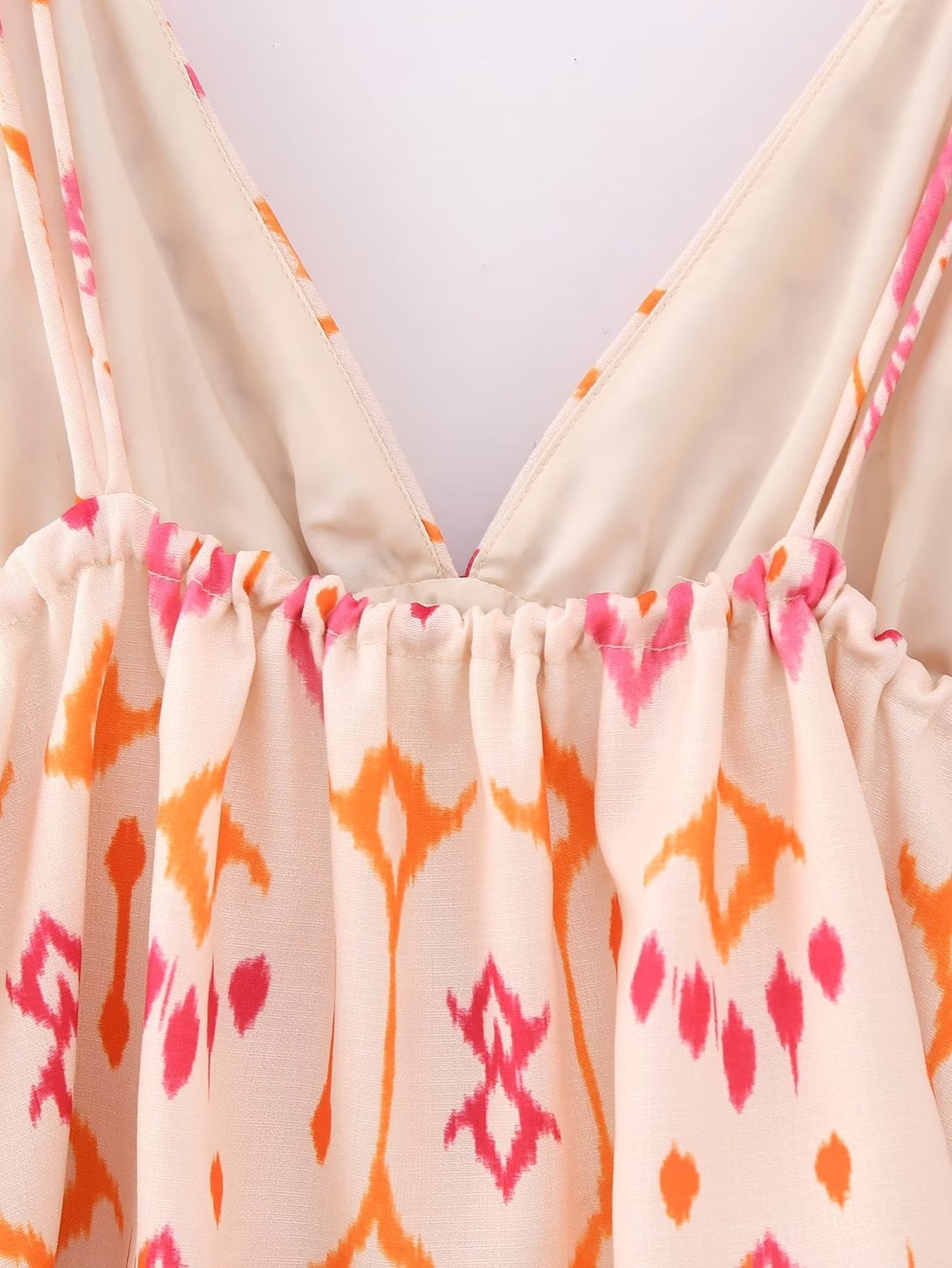 Nymira Boho Print Ruffle Cami Top