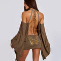 Livia Chain Back Halter Mini Dress