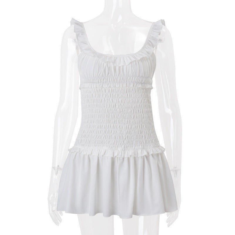 Smocked Ruffle Mini Dress