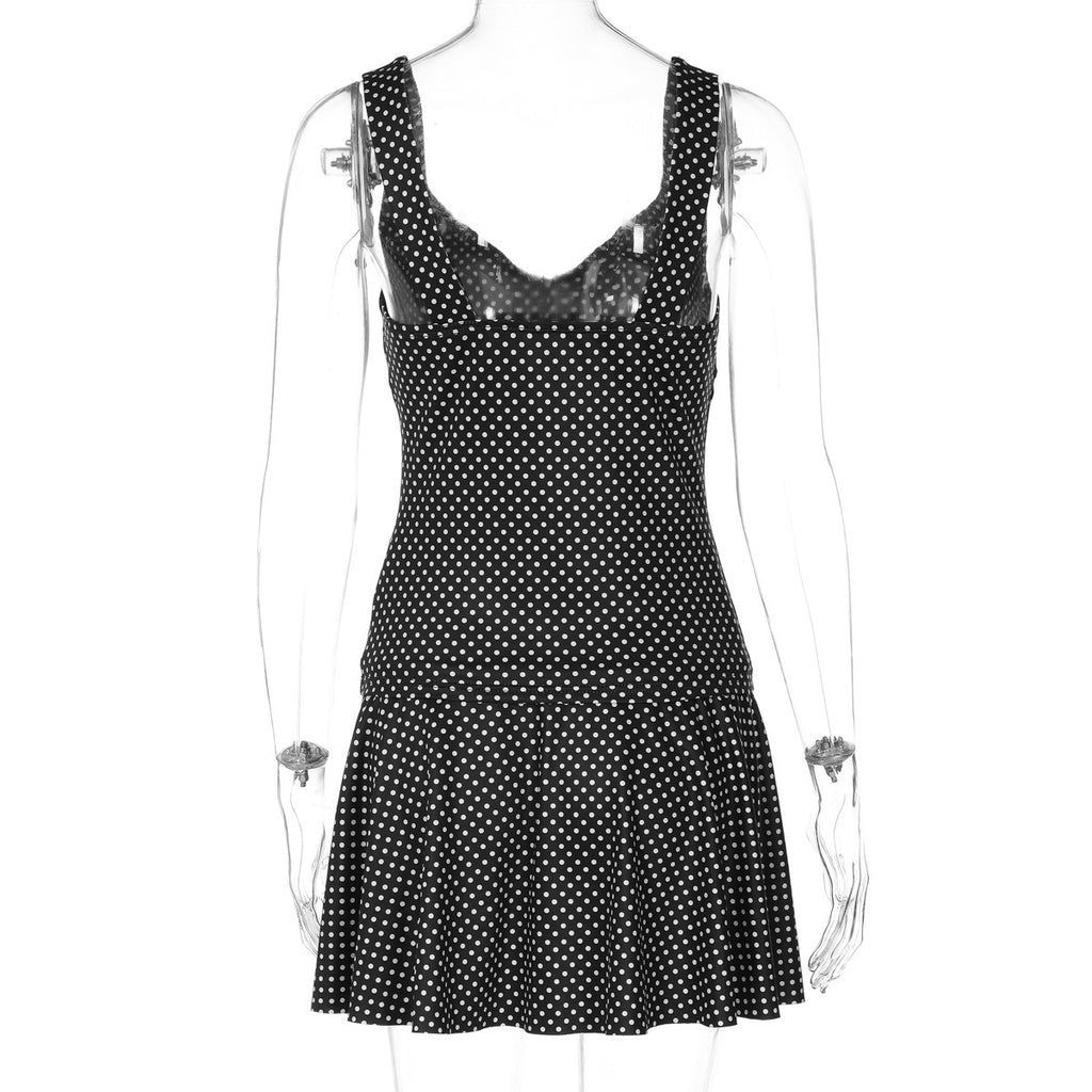 Polka Dot V-Neck Mini Dress