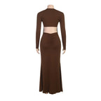 Daria Draped Long-Sleeve Maxi Dress