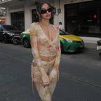 Amara Floral Mesh Flare Set