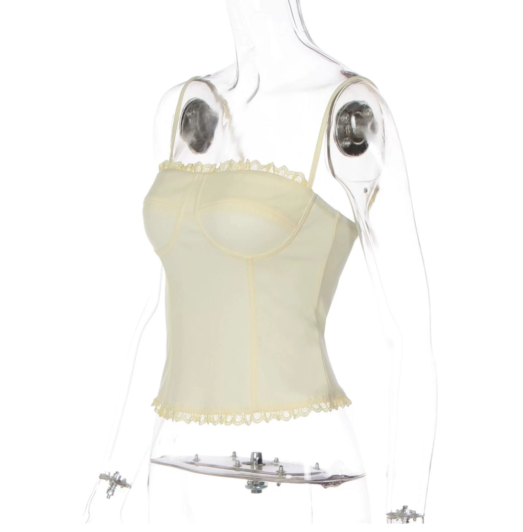 Simona Lace Trim Corset Top