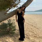 Sabine Crochet Halter Maxi Dress