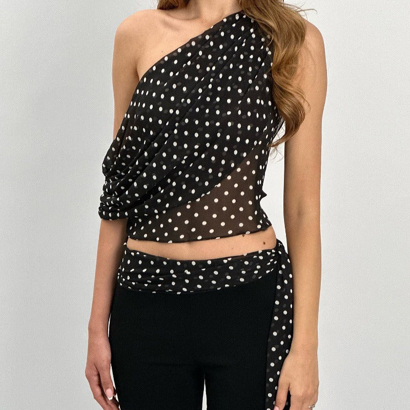 Polka Dot Mesh Top