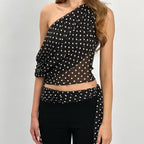 Polka Dot Mesh Top