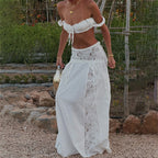 Brigitte Lace Trim Maxi Skirt Set