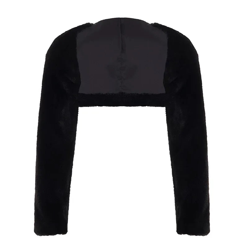 Cassia Faux Fur Cropped Jacket & Shorts
