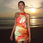 Malou Floral Halter Mini Dress