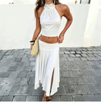 Florence Slit Asymmetrical Midi Skirt