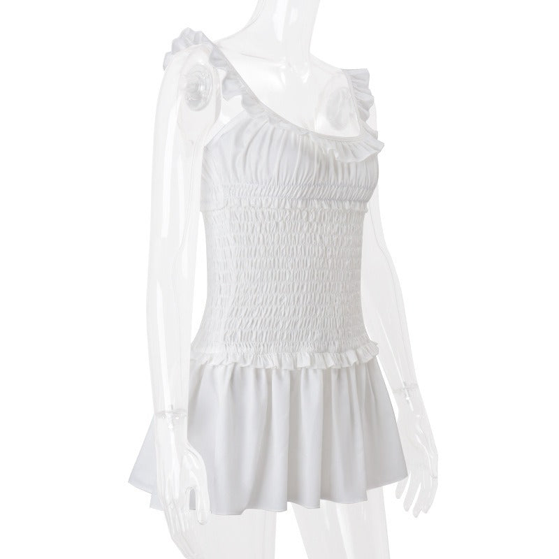 Smocked Ruffle Mini Dress