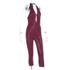 Zarelle Rhinestone Halter Capri Jumpsuit
