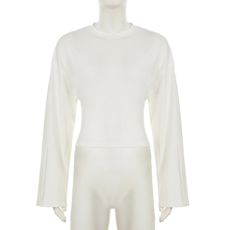 Long Sleeve Fitted Cropped Top