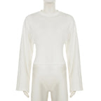 Long Sleeve Fitted Cropped Top