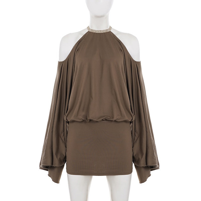 Chain Back Halter Mini Dress