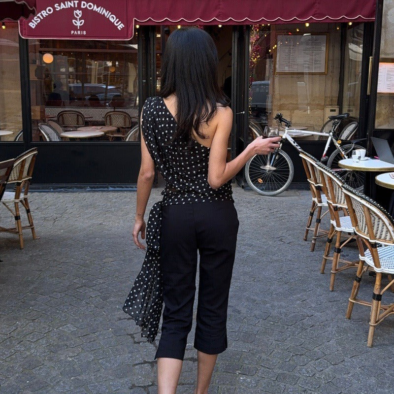 Polka Dot Mesh Top