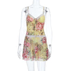 Anya Wildflower Mesh Mini Dress