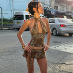Leopard Mini Skirt Set