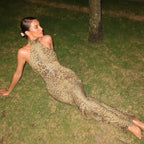 Esme Leopard Halter Maxi Dress